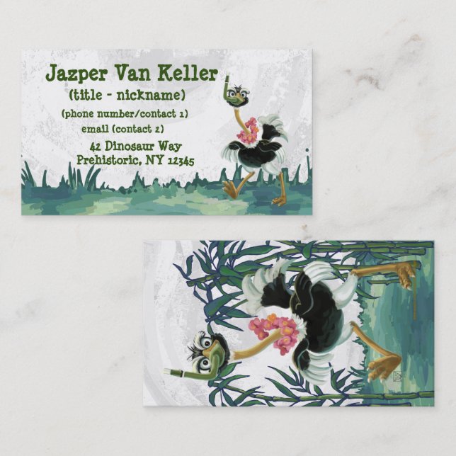 Ostrich Race in the Swamp Business Card (Front/Back)