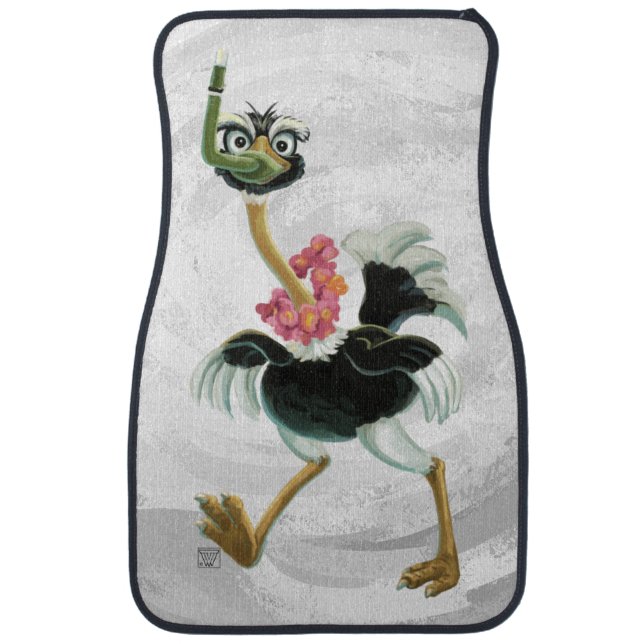 Ostrich Race in the Swamp Car Floor Mat (Front)