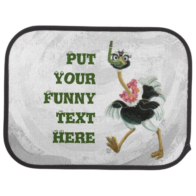 Ostrich Race in the Swamp Car Floor Mat (Rear)