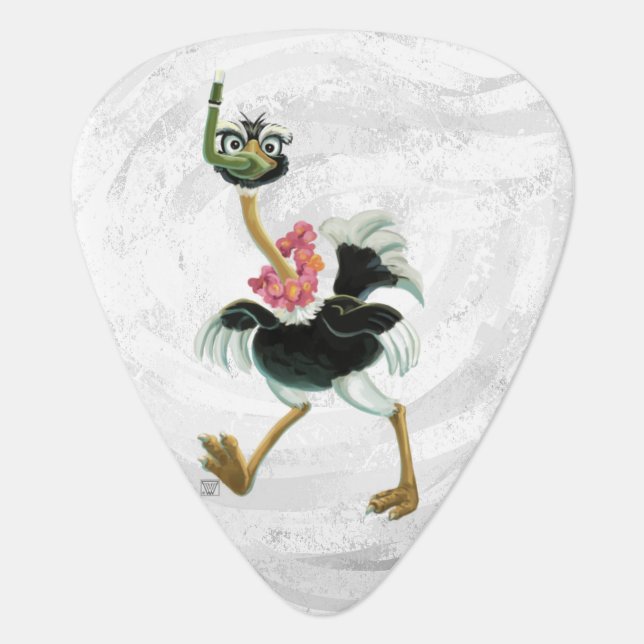Ostrich Race in the Swamp Guitar Pick (Front)