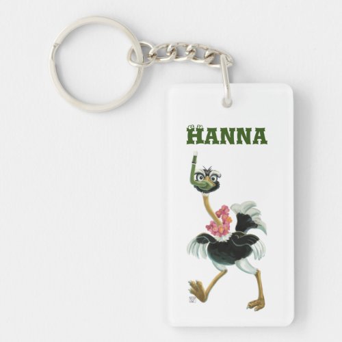 Ostrich Race in the Swamp Keychain