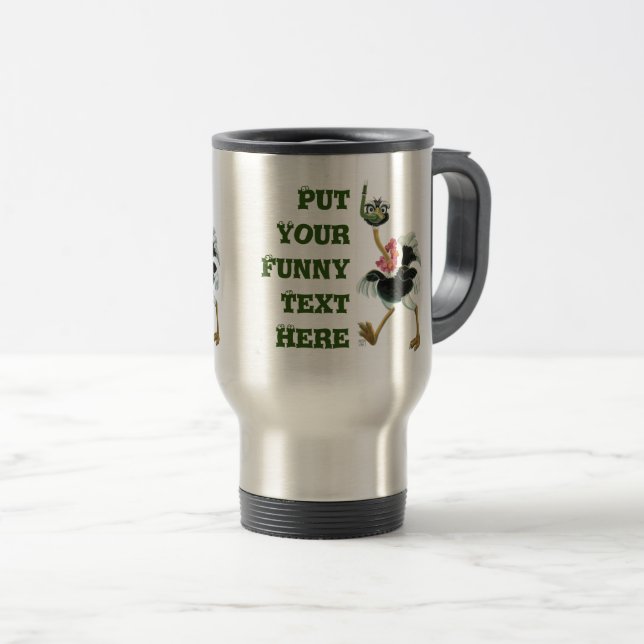 Ostrich Race in the Swamp Travel Mug (Front Right)