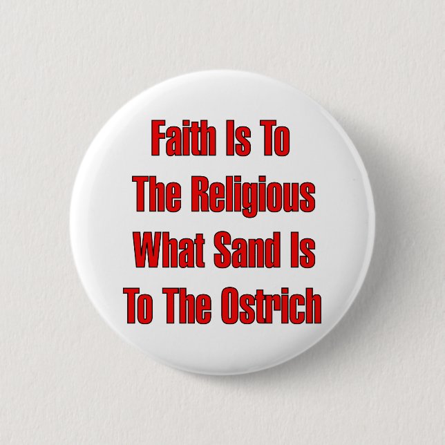 Ostrich Religion Pinback Button (Front)