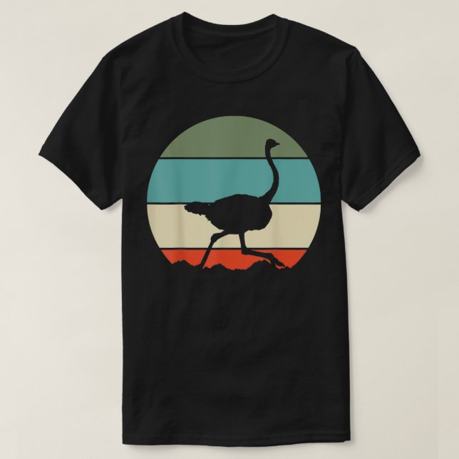 Ostrich Retro  T-Shirt (Design Front)
