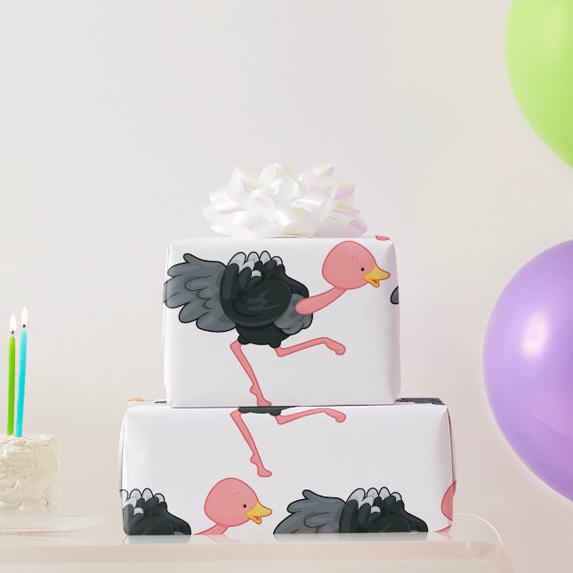 Ostrich Running Wrapping Paper (Creator Uploaded)