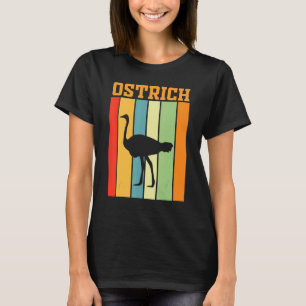 Ostrich Shadow Silhouette In Retro Colors T-Shirt