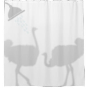 Ostrich Shadow Silhouette Shadow Buddies in Shower Curtain