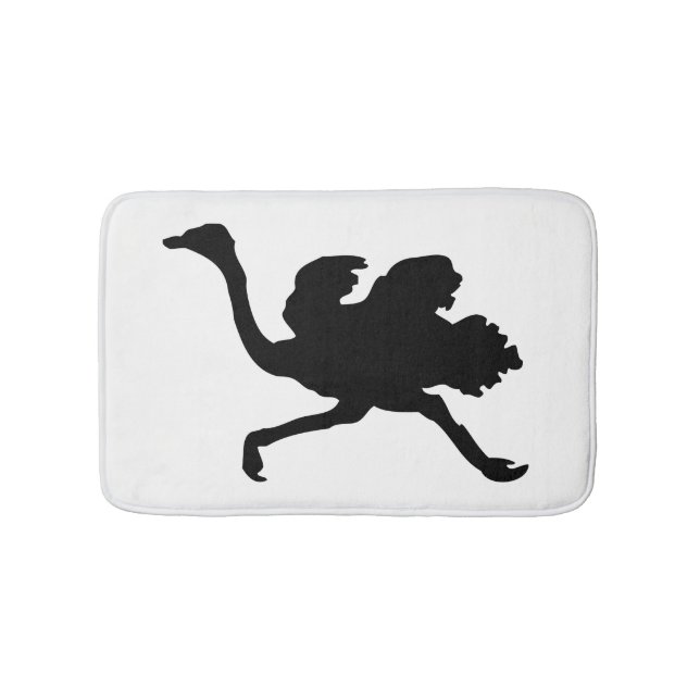 Ostrich Silhouette Bathroom Mat (Front)