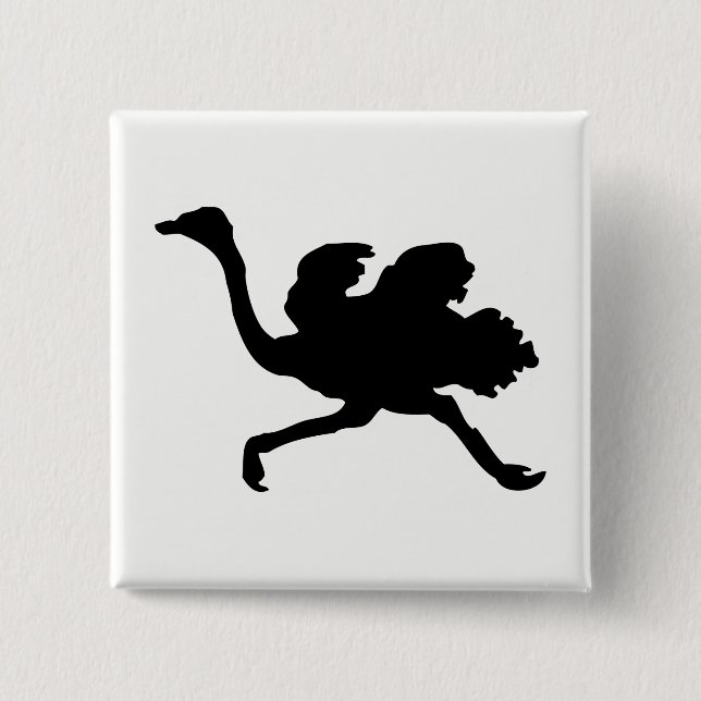 Ostrich Silhouette Button (Front)