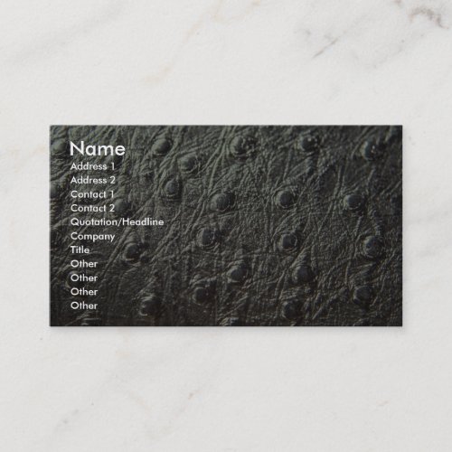 Ostrich Skin Leather Business Card