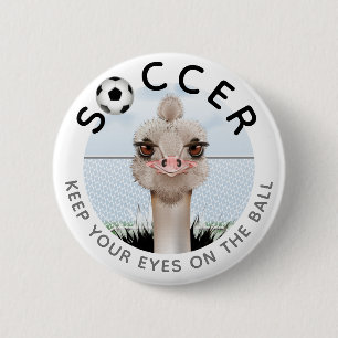 Ostrich Soccer Button