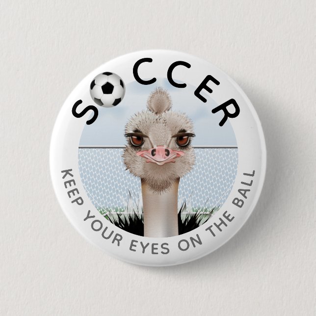 Ostrich Soccer Button (Front)