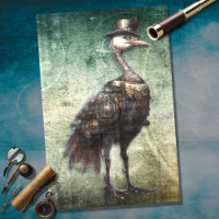 Ostrich Steampunk 3 Decoupage Paper
