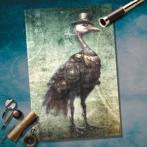 Ostrich Steampunk 3 Decoupage Paper