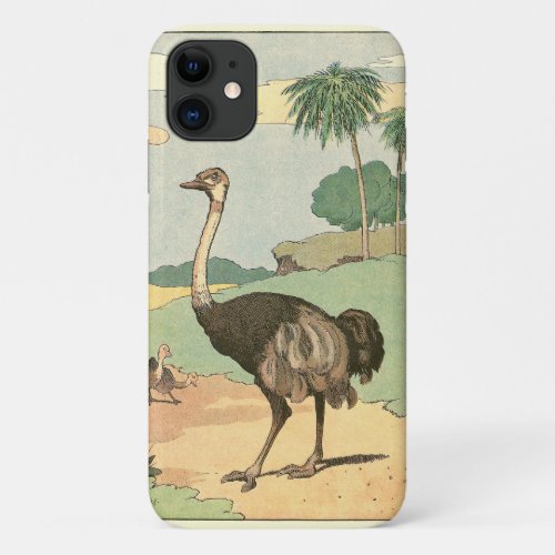 Ostrich Storybook Drawing iPhone 11 Case