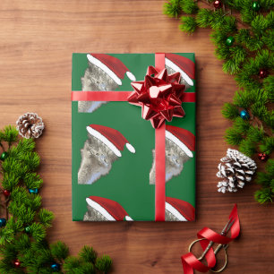 Ostrich Wearing Santa Hat Christmas Zoo Animal Wrapping Paper