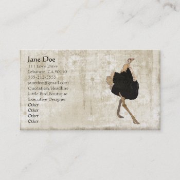 Ostrich White Vintage Business Cards by Greyszoo at Zazzle