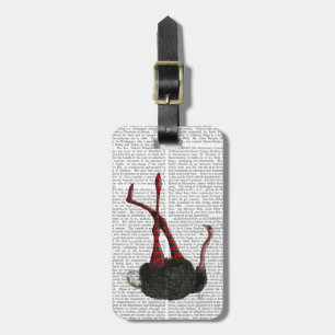 Ostrich with Striped Leggings Luggage Tag
