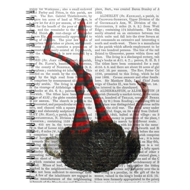 Ostrich with Striped Leggings Notebook (Front)