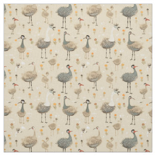 Ostrich Wonders: Whimsy Ostrich Fabric