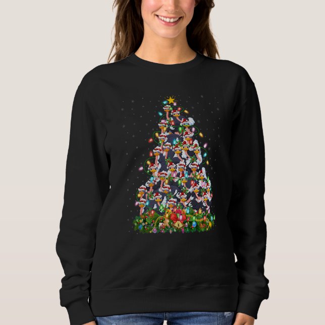 Ostrich  Xmas Lights Santa Ostrich Christmas Tree Sweatshirt (Front)