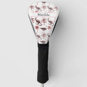 ostriches, kangaroos and palm trees customizable  golf head cover