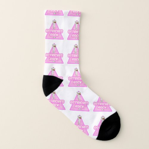 Ostriches Rock Funny 80s ostrich Socks