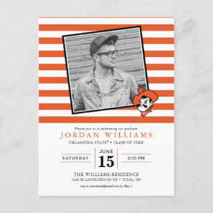 OSU Striped Graduation Announcement Postcard