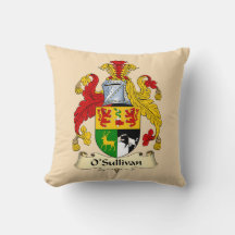 O'Sullivan Family Coat of Arms Throw Pillow