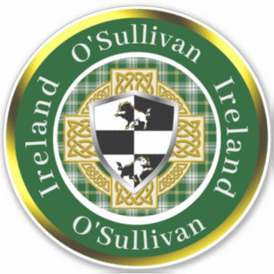 O'Sullivan Irish Shield/Celtic Cross Personalized Sticker