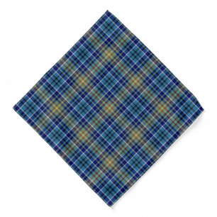 O'Sullivan Tartan Bright Blue Plaid Pattern Bandana