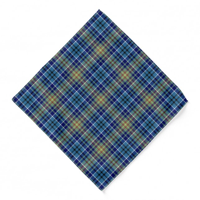 O'Sullivan Tartan Bright Blue Plaid Pattern Bandana (Front)