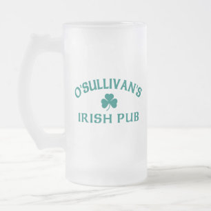 O'Sullivan's Irish Pub Frosted Glass Beer Mug