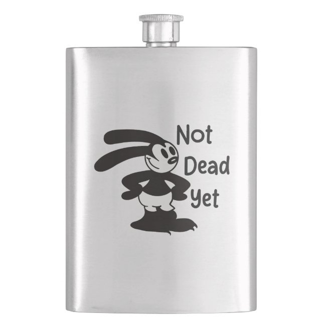 Oswald The Optimist Philosopher Cute Funny Vintage Flask (Front)