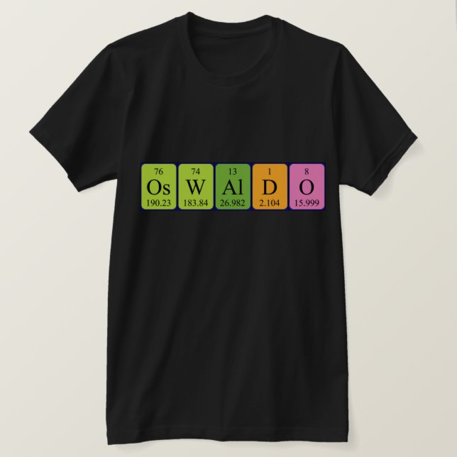 Oswaldo periodic table name shirt (Design Front)