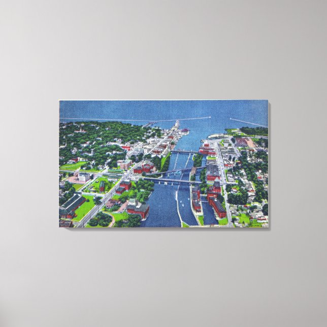 Oswego River, Locks, Harbor Entrance Canvas Print (Front)
