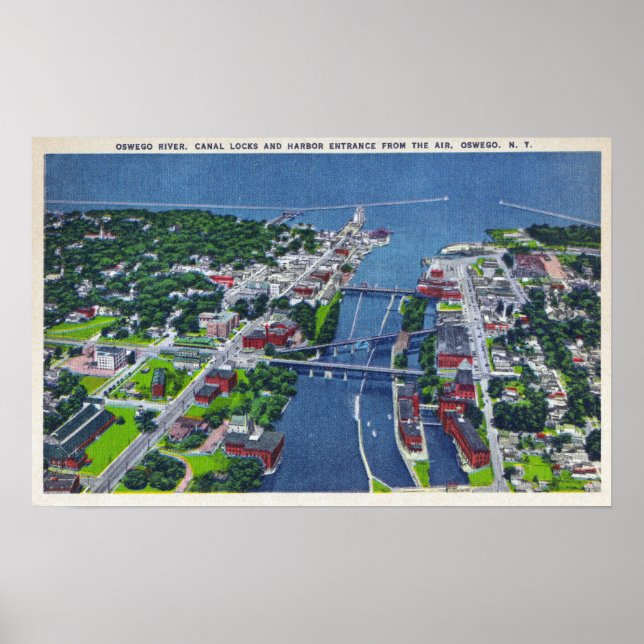 Oswego River, Locks, Harbor Entrance Poster (Front)