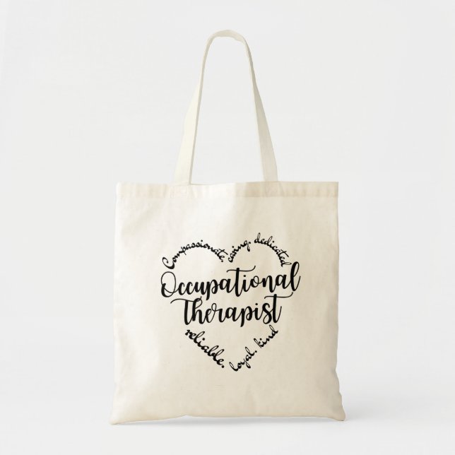 Ot Heart | Occupational Therapy Sayings Tote Bag (Front)
