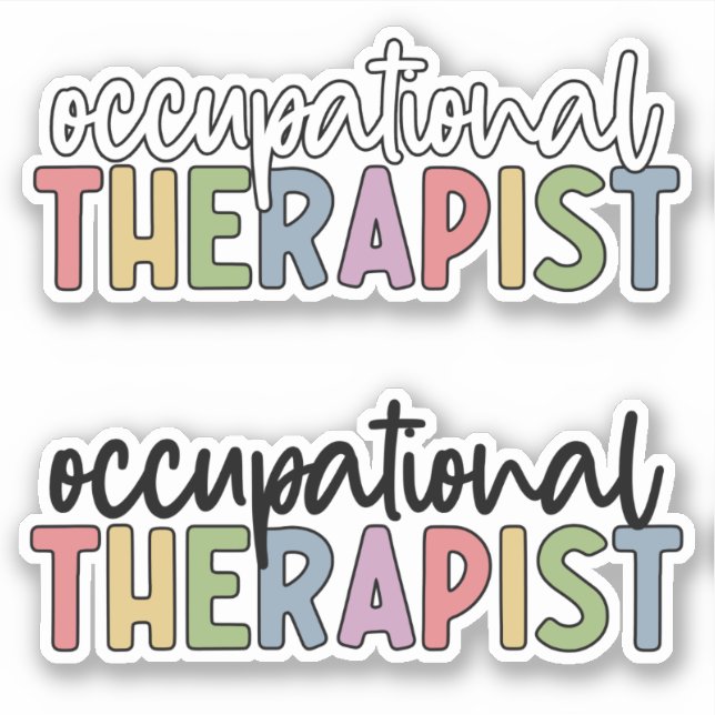 OT Occupational Therapist colorful Sticker (Front)