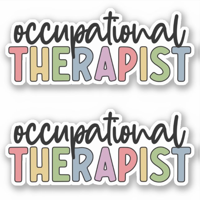 OT Occupational Therapist colorful Sticker (Front)