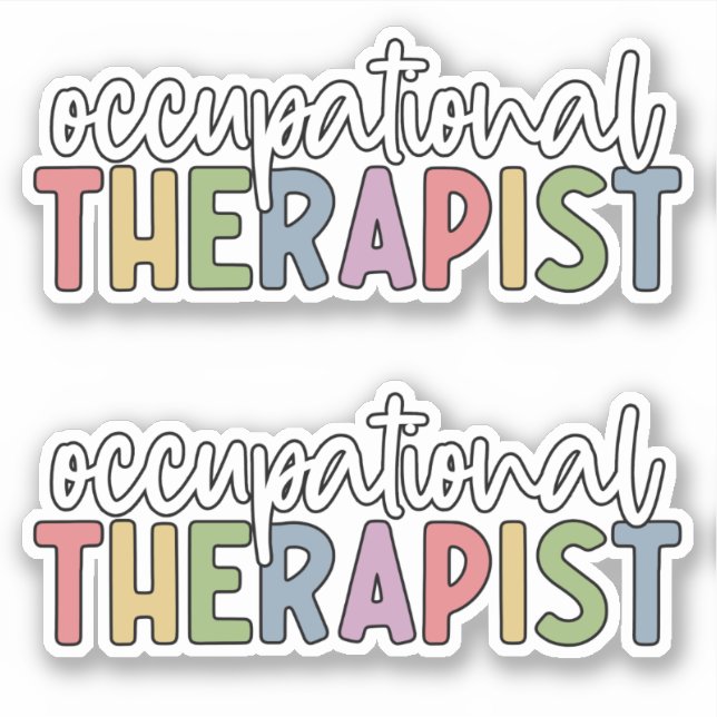 OT Occupational Therapist colorful Sticker (Front)