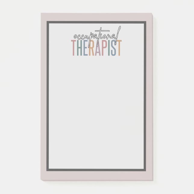 OT Occupational Therapist Multicolored Post-it Notes (Front)