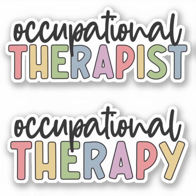 OT Occupational Therapy and Occupational Therapist Sticker (Front)
