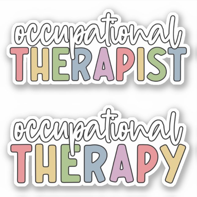 OT Occupational Therapy and Occupational Therapist Sticker (Front)
