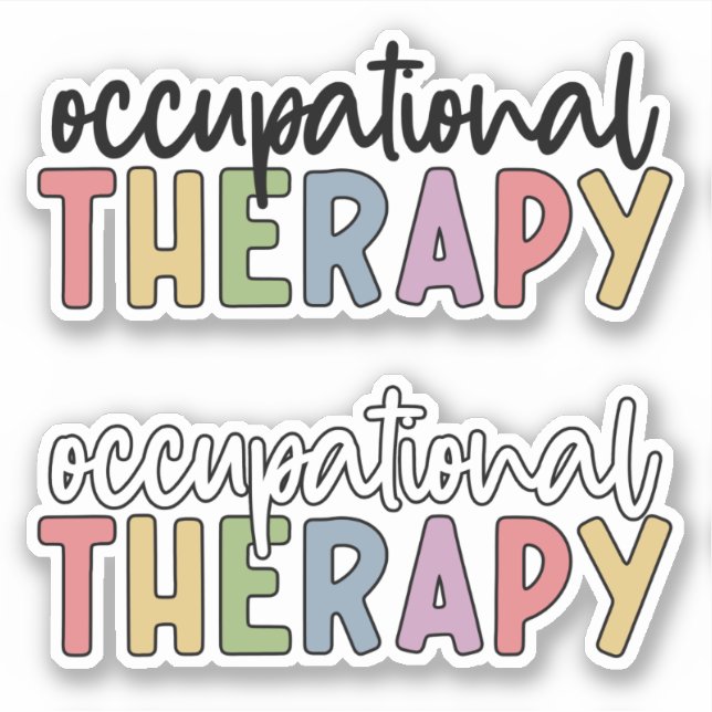 OT Occupational Therapy Colorful Sticker (Front)