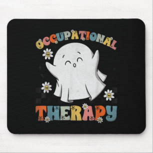 Ot Occupational Therapy Halloween Retro Ghost Ot H Mouse Pad