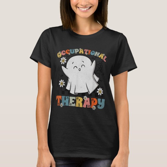 Ot Occupational Therapy Halloween Retro Ghost Ot H T-Shirt (Front)