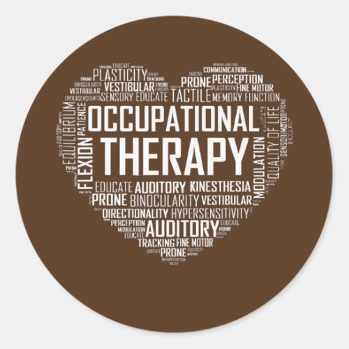 OT Occupational Therapy Heart Occupational Classic Round Sticker