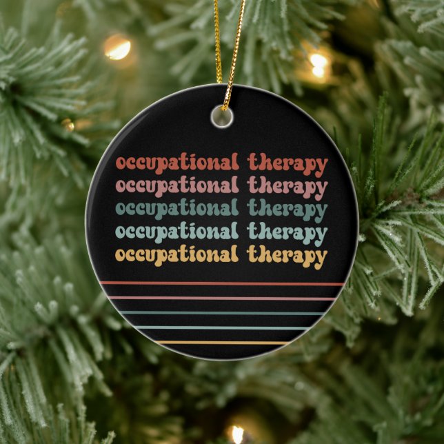 OT Occupational Therapy Retro OT School Student Ceramic Ornament (Tree)