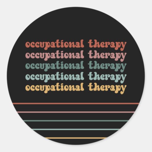 OT Occupational Therapy Retro OT School Student Classic Round Sticker